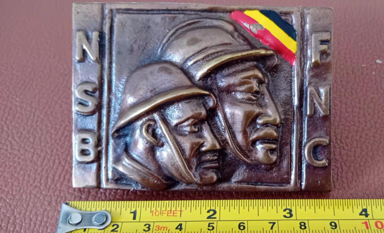 Bronzen BELGISCHE NSB/ FNC PLAQUETTE.