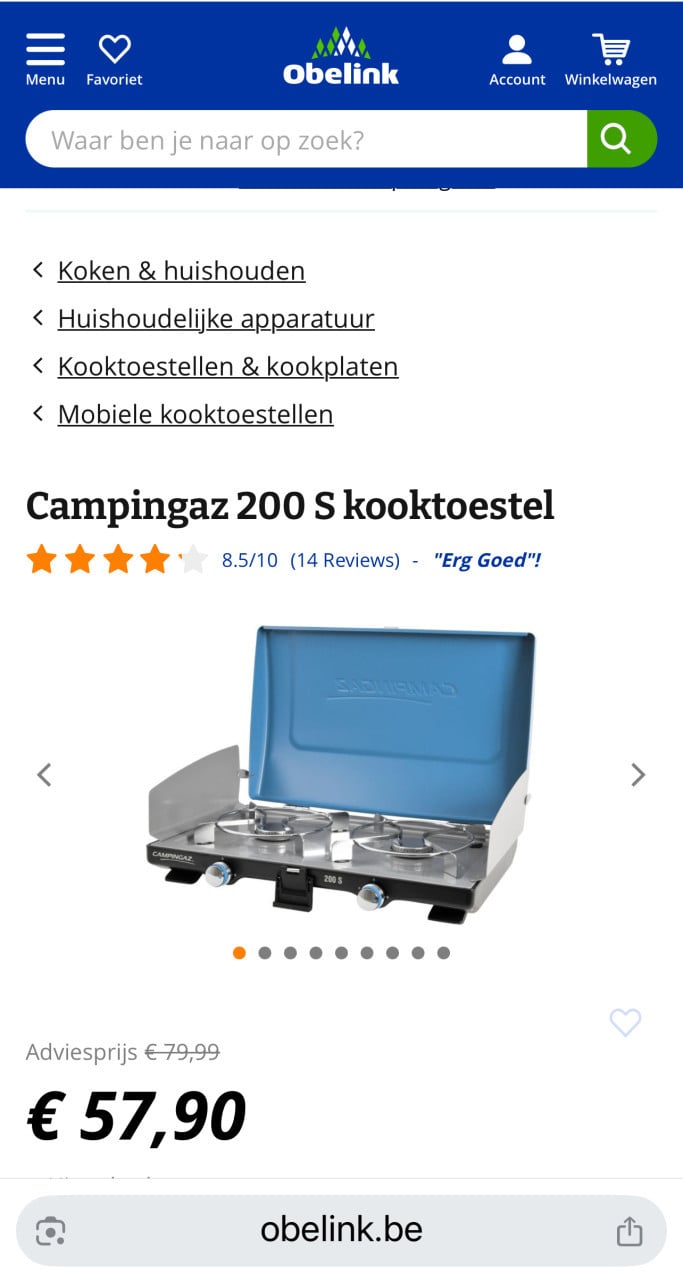 Campingaz 200 S kooktoestel 2 pits incl slangpilaaraansluiting
