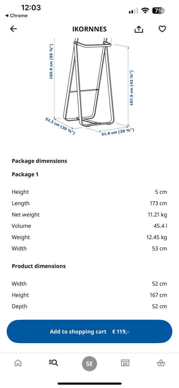 IKEA IKORNNES spiegel mirror