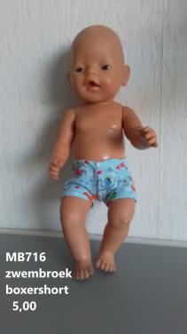 Poppenkleertjes baby born. Zwembroek/boxershort. Opbrengst KiKa.