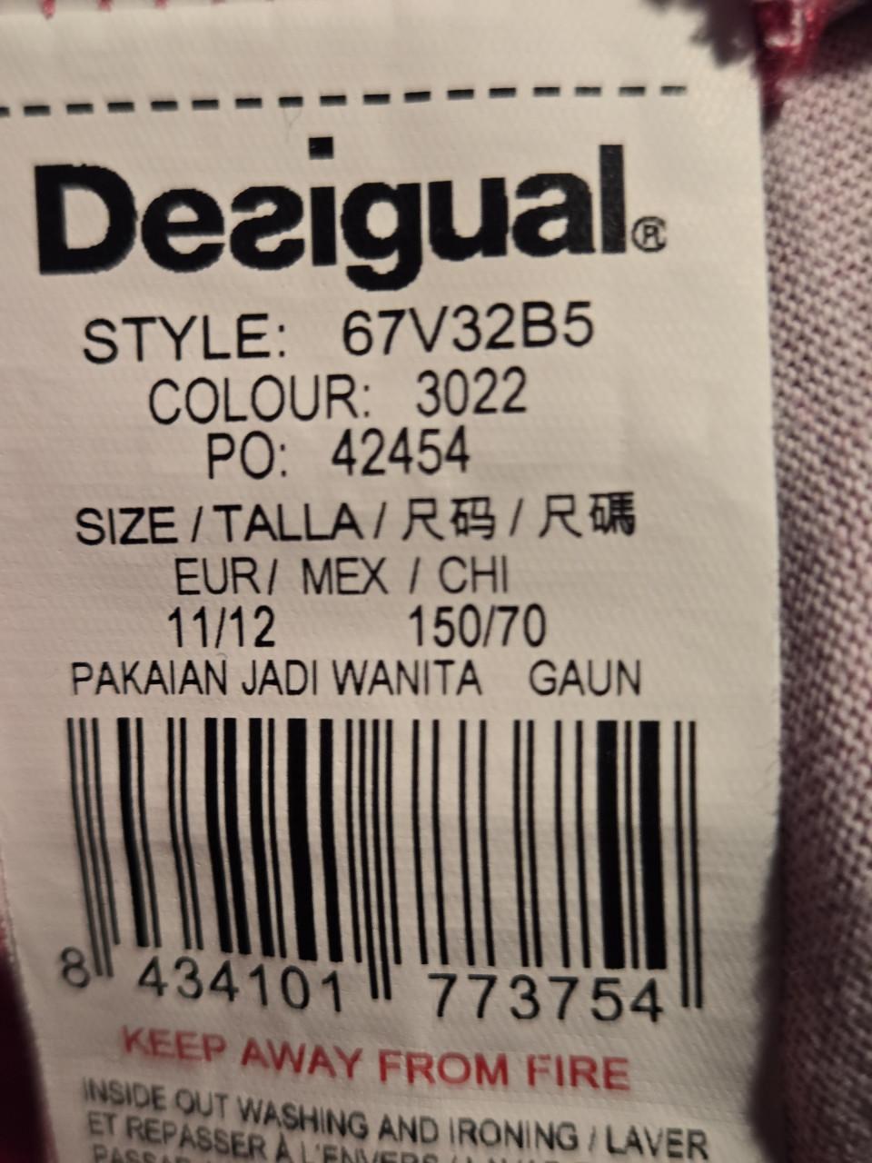 Roze Desigual jurk voor meisjes, maat 11-12 jaar.