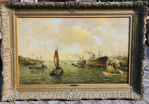 Schilderij havenzicht Rotterdam