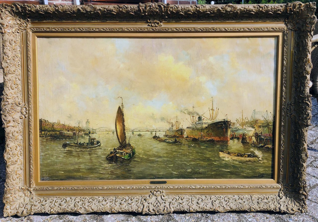 Schilderij havenzicht Rotterdam