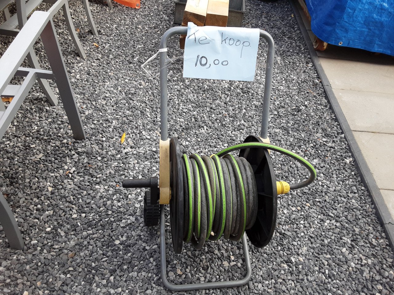 Te koop haspel  met waterslang