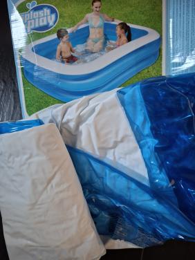 Opblaasbaar zwembad blauw wit