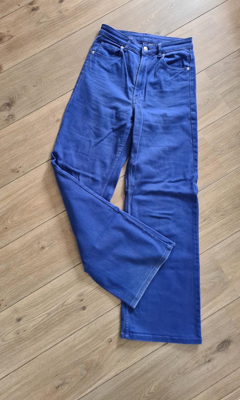 Kobalt blauwe spijkerbroek wijde pijpen Maat 38