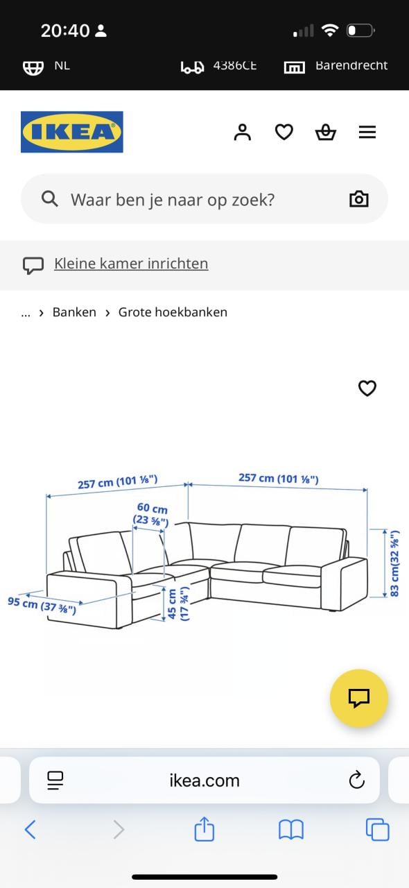 Hoekbank ikea Kivik