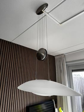 Design hanglamp glas met contragewicht