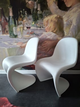 2 originele Verner Panton designstoelen i.z.g.st.