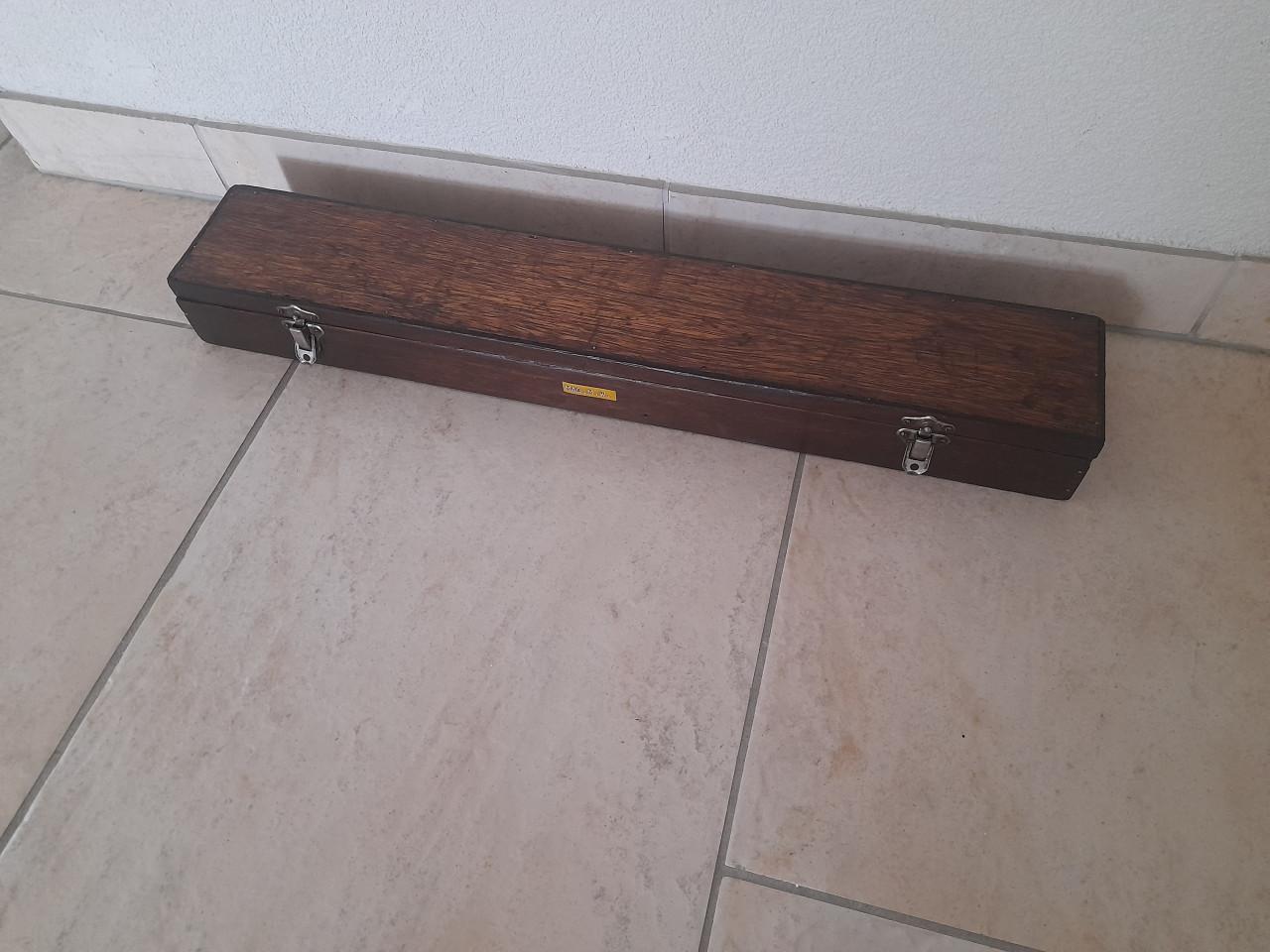 Oude koperen/messing vetspuit met bijpassend kistje.