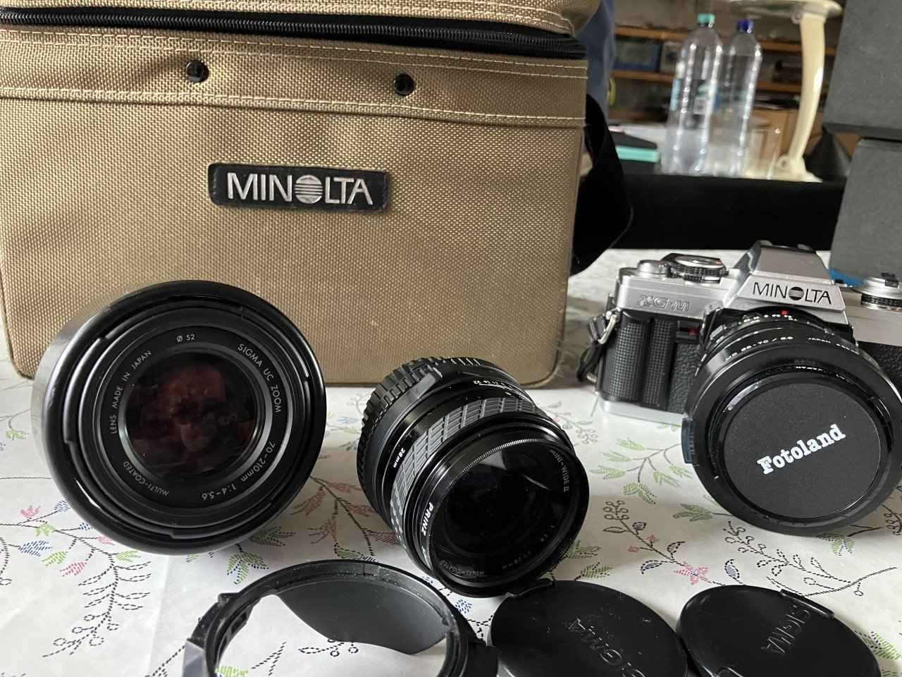 Minolta camera met originele tas en 2 lenzen