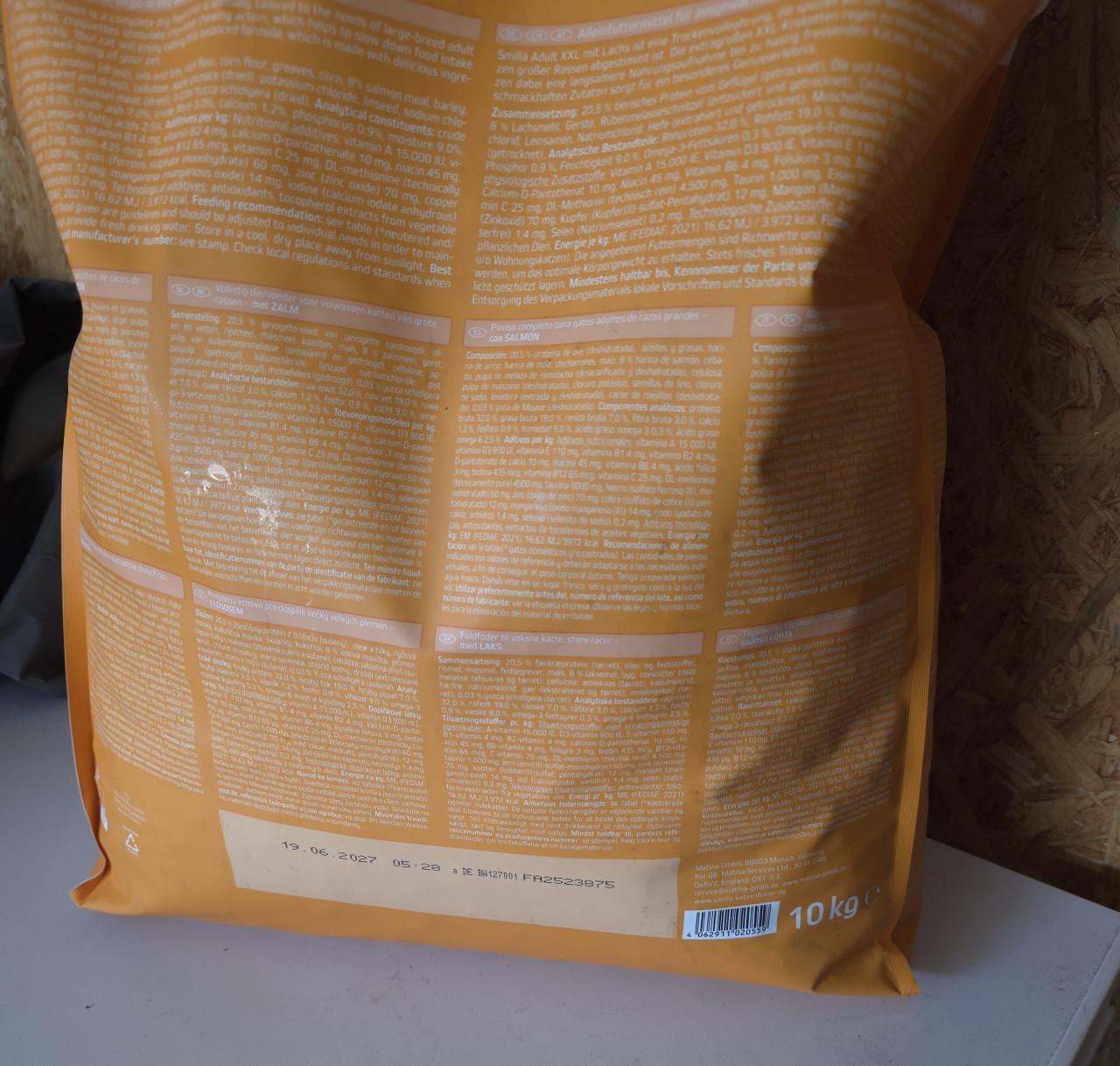 Grote XL zak kattenvoer van Smilla 10 kg
