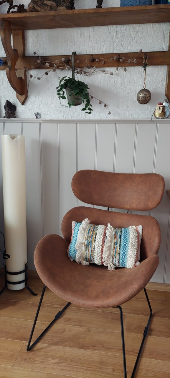 Fauteuil stoel cognac kleur