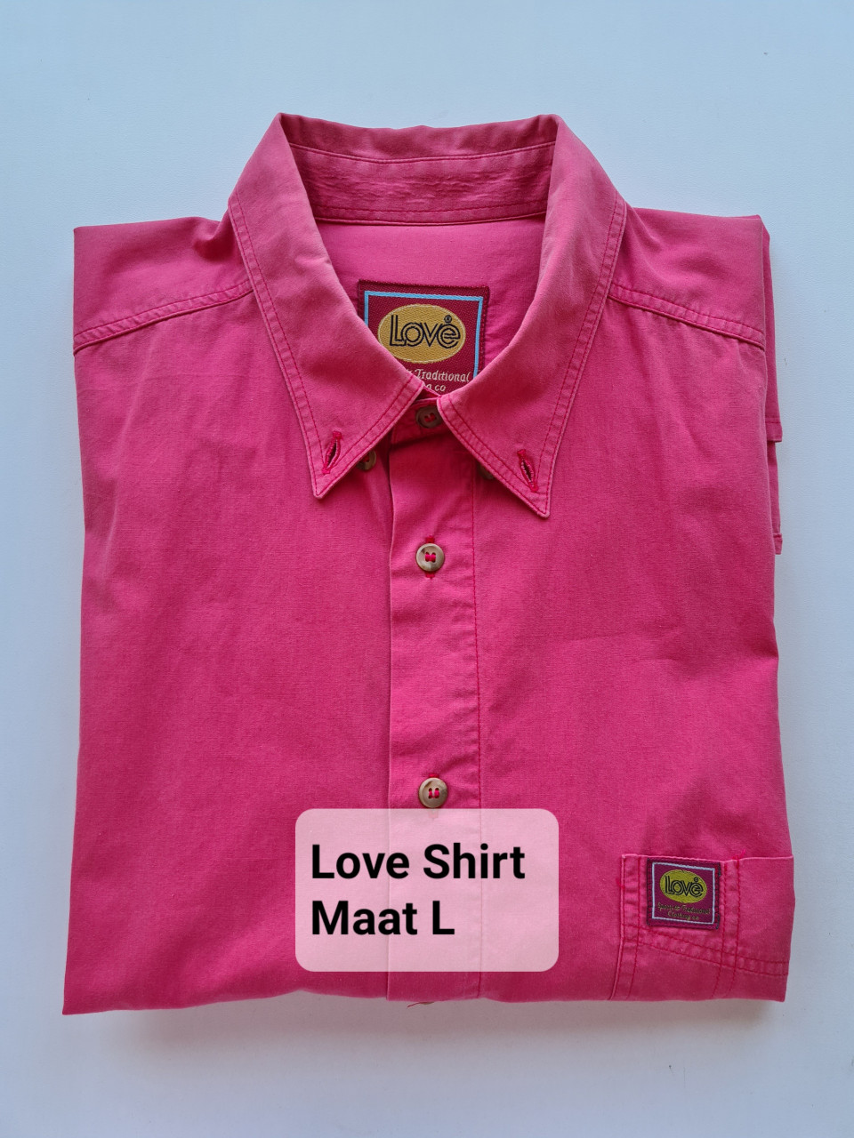 Mooi roze overhemd van het merk Love, maat L.