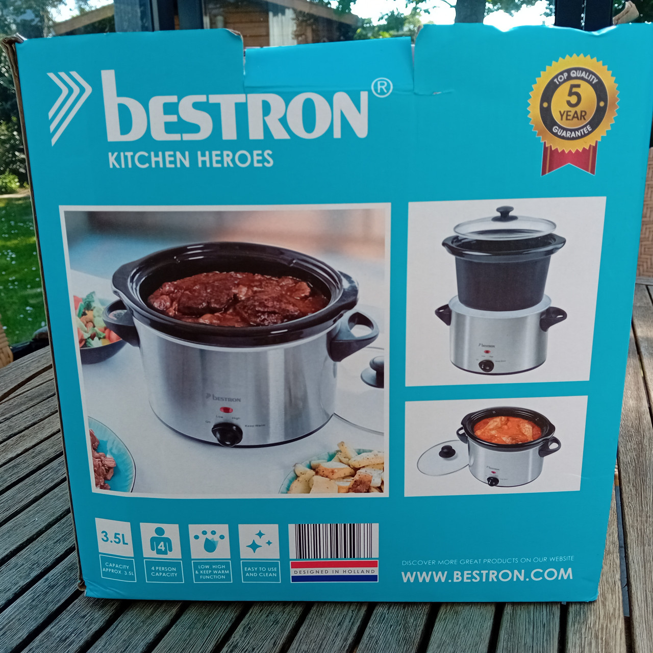 Bestron Slowcooker – 3,5,Liter – Zilver