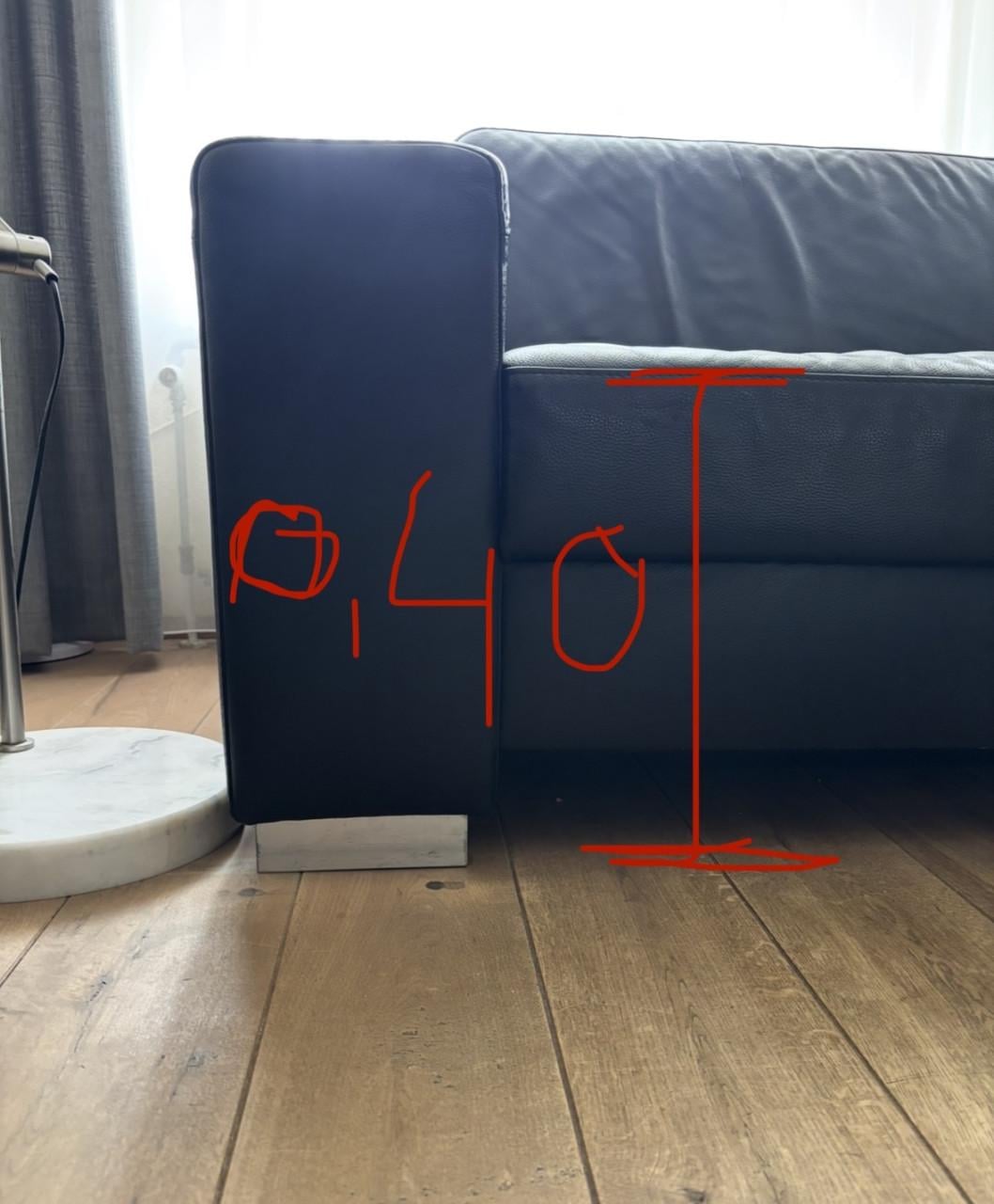 Zwarte leren 2,5 Zitbank