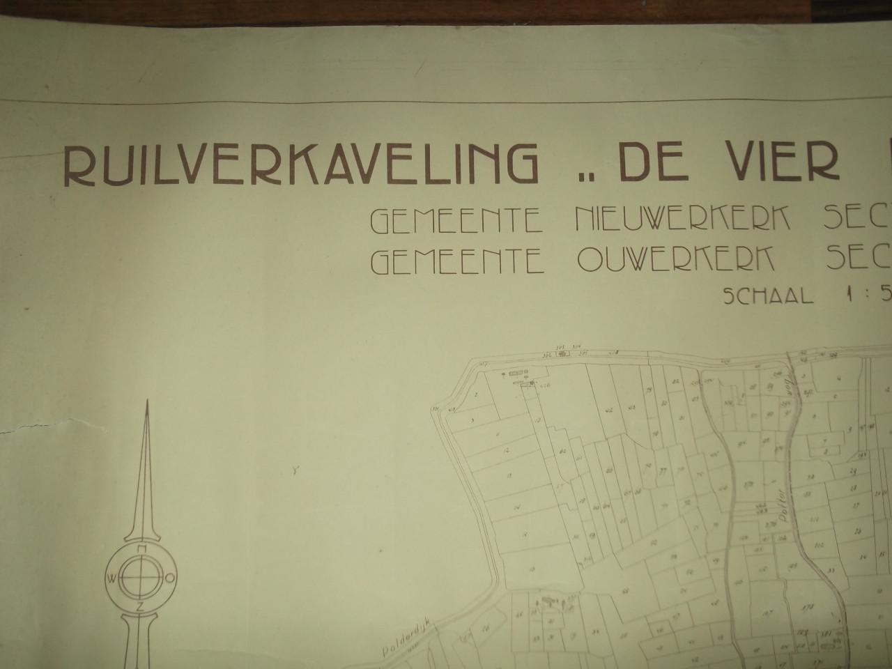 Oude landkaart van Nieuwerkerk