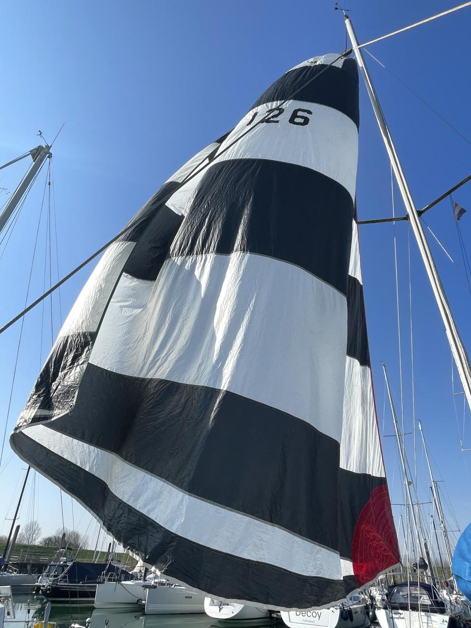 Diverse spinnakers, gennaker en genua