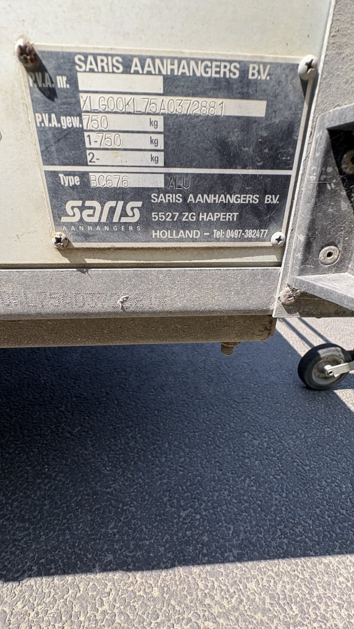 Saris aanhanger 750 kg