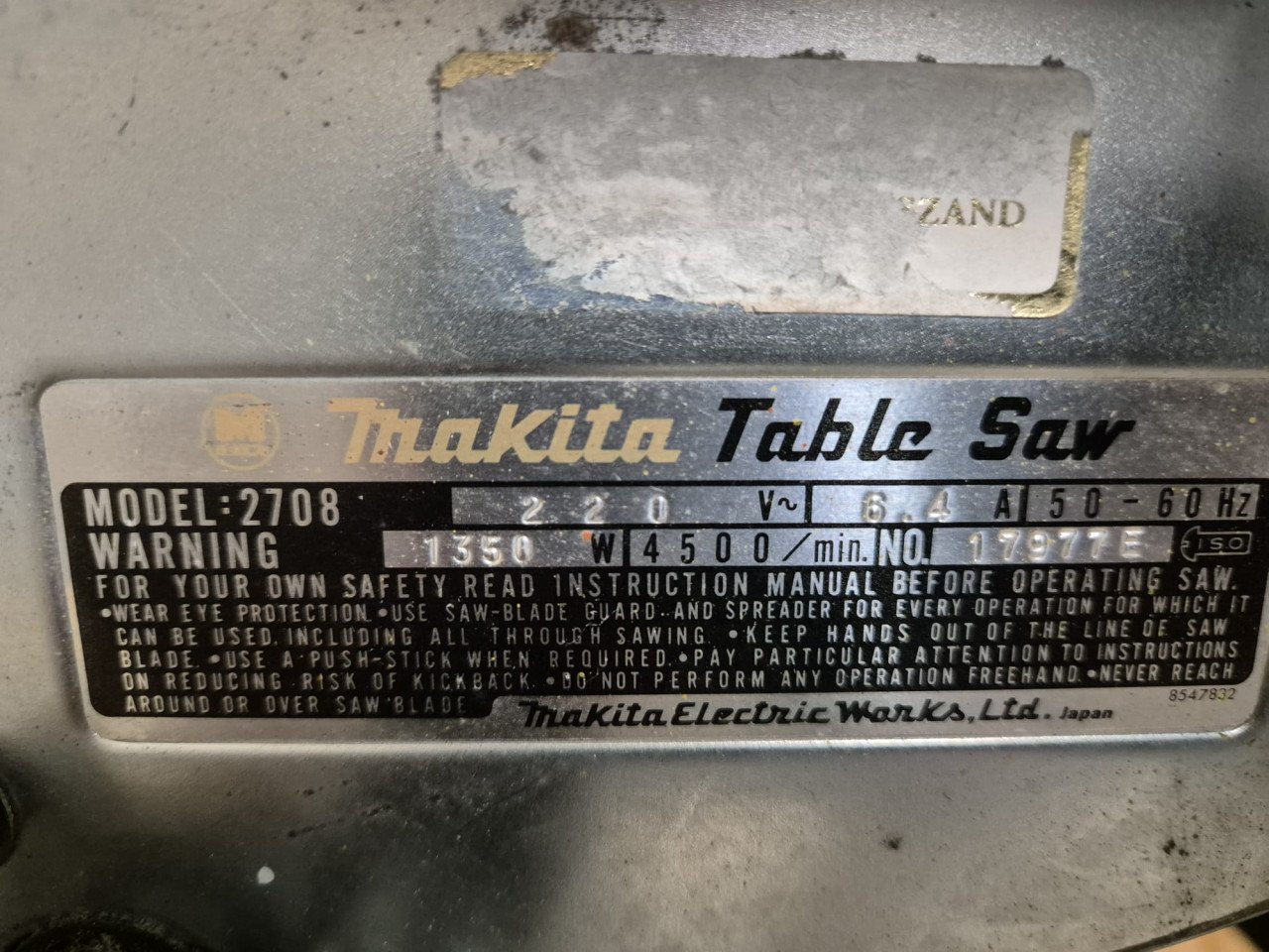 Makita tafelzaag, model 2708
