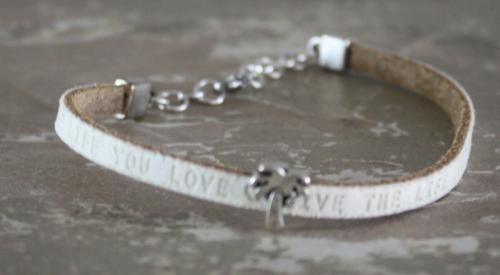 Armband leer met palmboom
