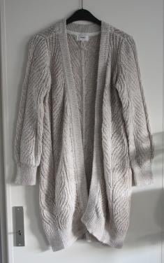 Cremewit gebreide lange vest maat s