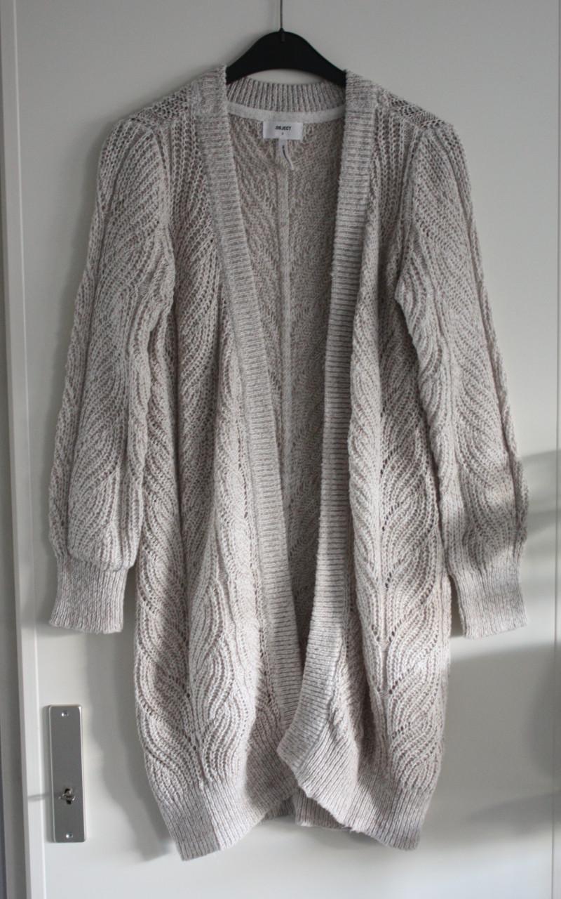 Cremewit gebreide lange vest maat s