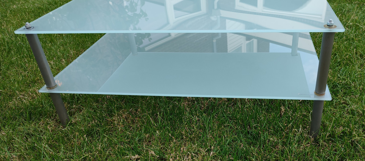 Salontafel 60x49x25 cm gehard glas transparant - Gratis