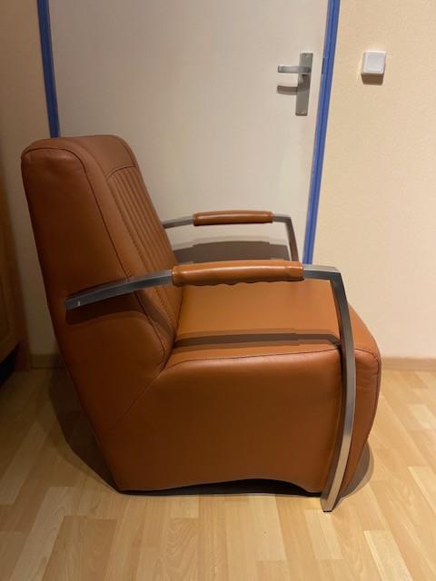 Fauteuil Cognac bruin Leer