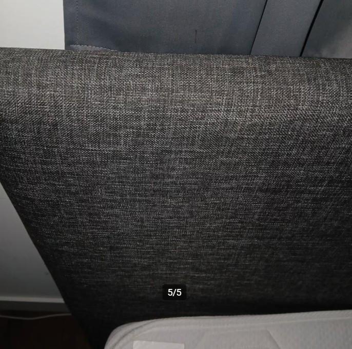 Boxspring met hoofdbord en topper grijs gemêleerd 160x200