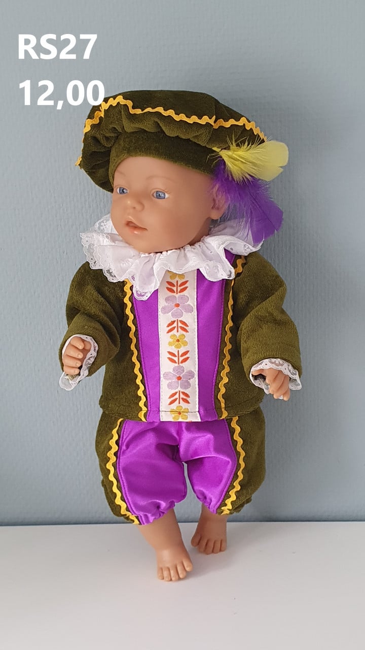 Baby born / babyborn pieten pak . Opbrengst KiKa. Poppenkleertjes.
