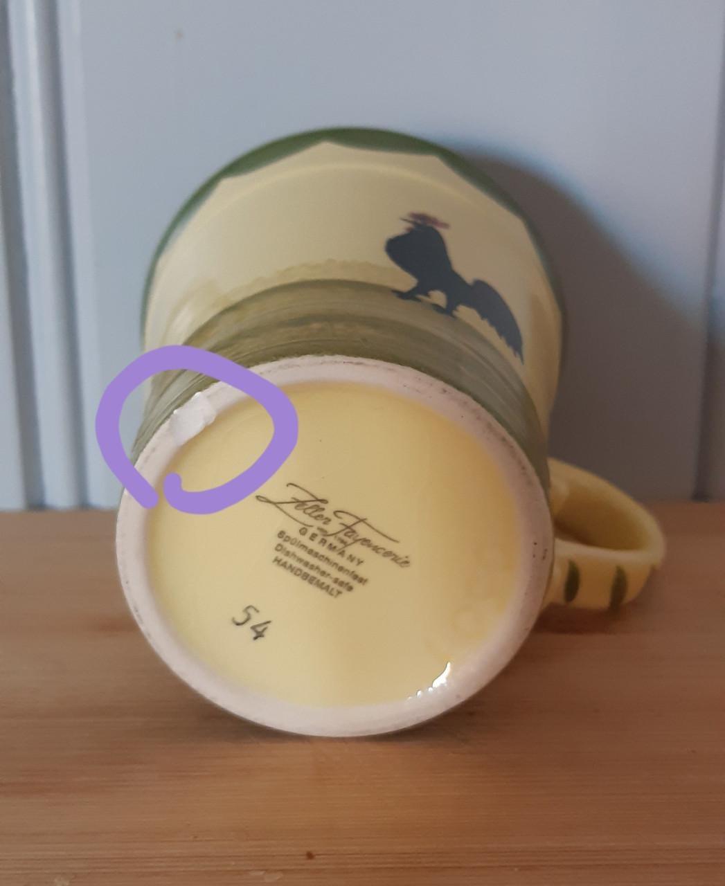 Zeller keramiek: Kip & haan servies:  1 koffiekop