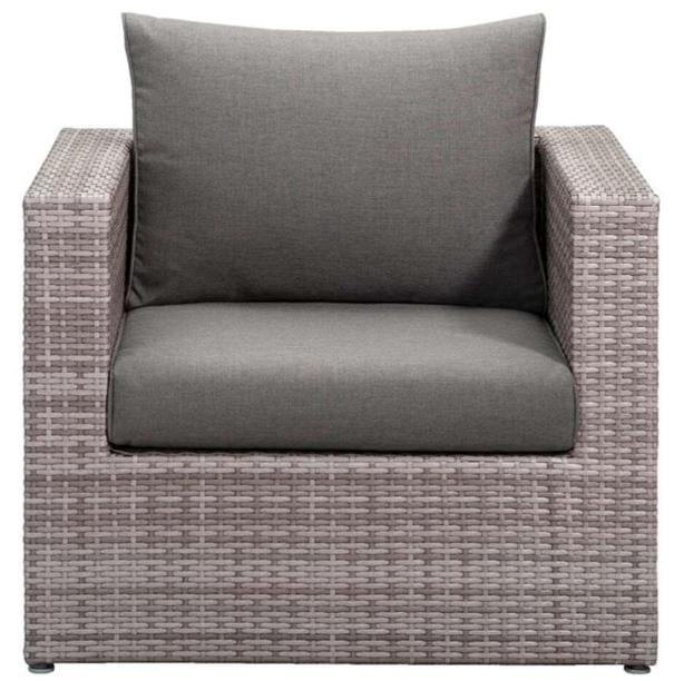 Wicker lounge tuinset (2 fauteuils + bijzettafel + kussens)