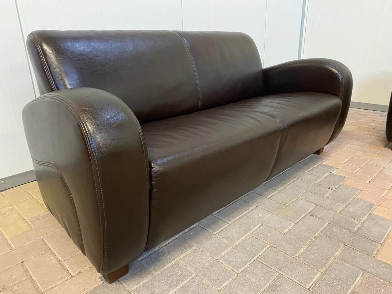 GRATIS LEVERING HEEL NL Bruin Echt Leer Bankstel 3+2,5 Zits