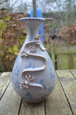 Mooie Chinese vaas met draak 20e eeuw.