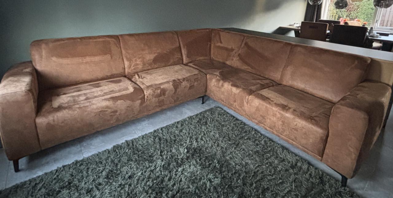 Hoekbank 5-zits cognac