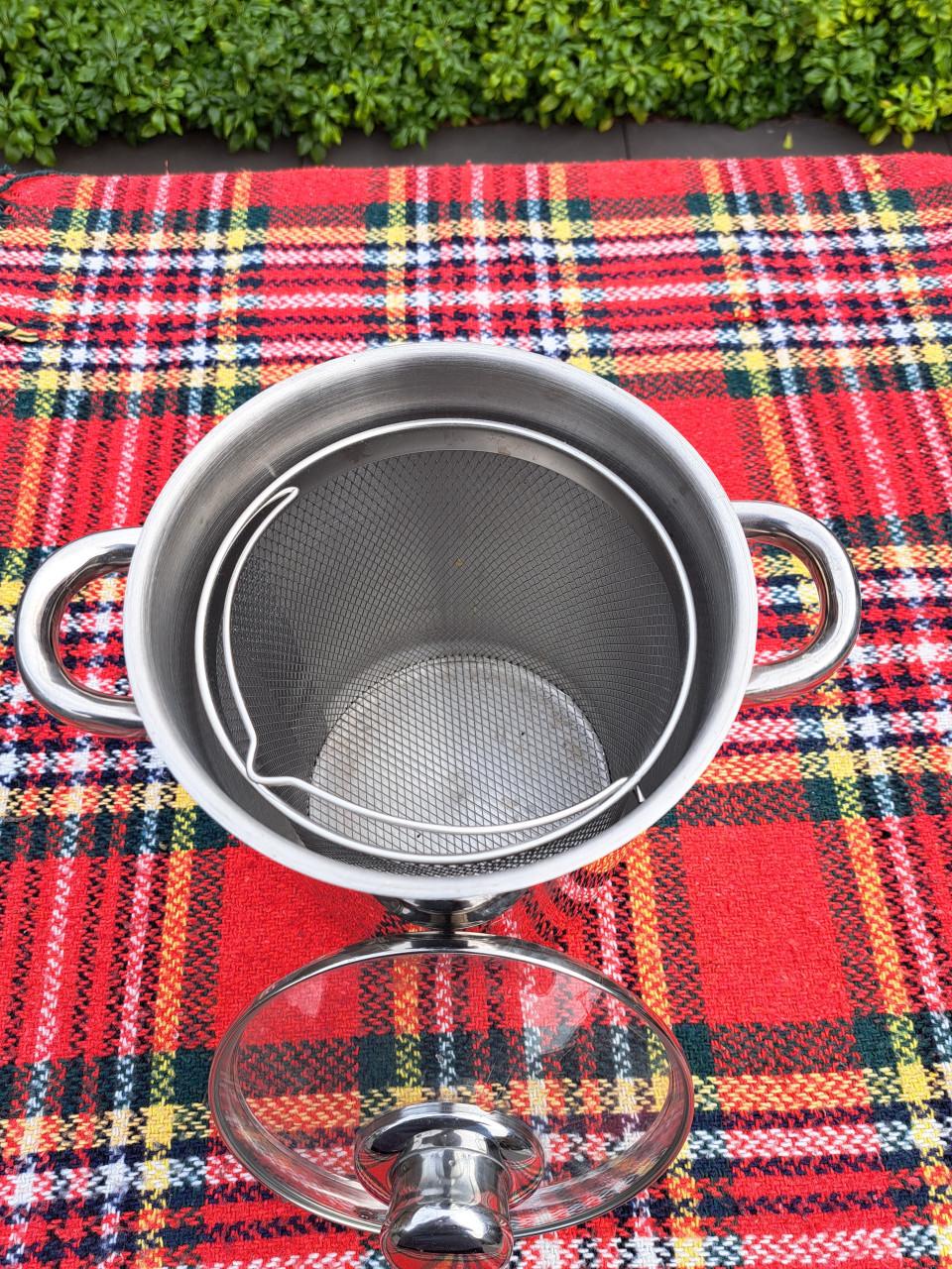 GSW Asperge pan – hoogwaardige pan met zeef en glazen deksel.