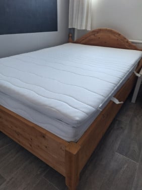 Grenen Bed 140x200 met Matras & Topper