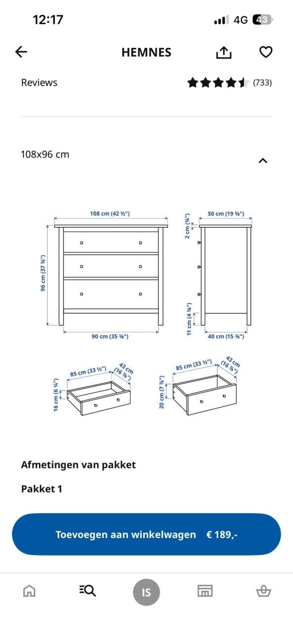 Hemnes ladenkast