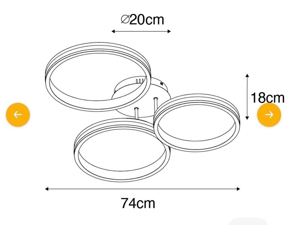 Plafondlamp messing Led 3 staps dimbaar