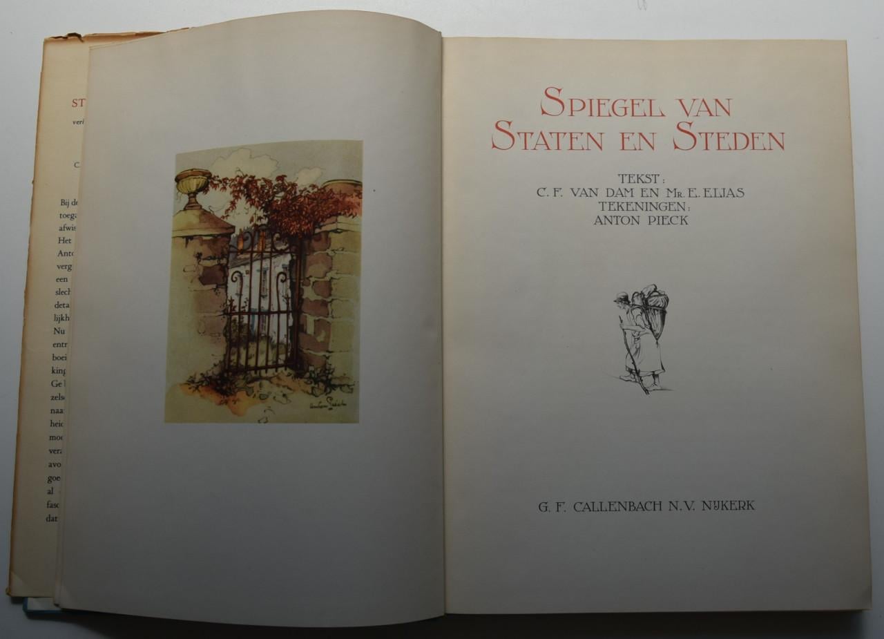 Spiegel van Staten en Steden – van Dam & Elias, tekeningen Anton Pieck.