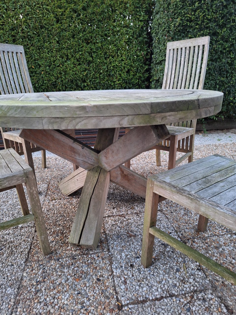 Hardhouten tuinset