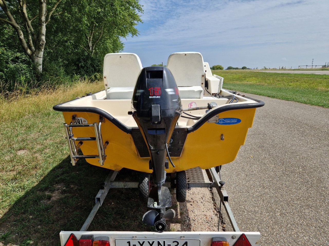 Shetland GH14 met Suzuki 15 pk 4-takt en trailer. Compleet set!!