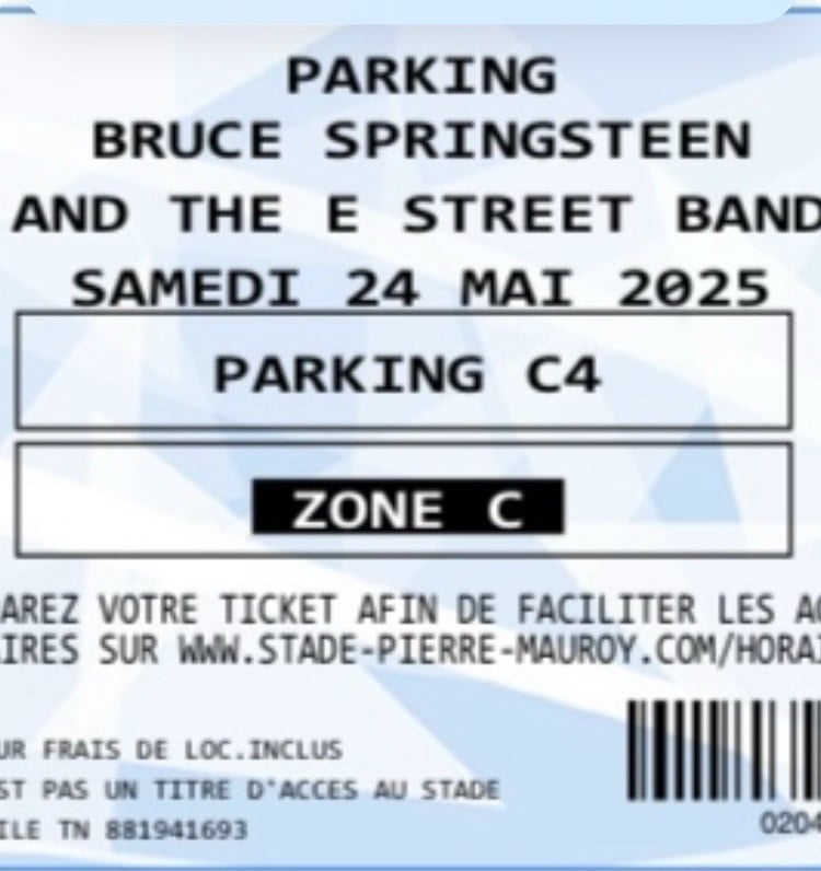 Tickets Bruce Springsteen 24/5 in Lille