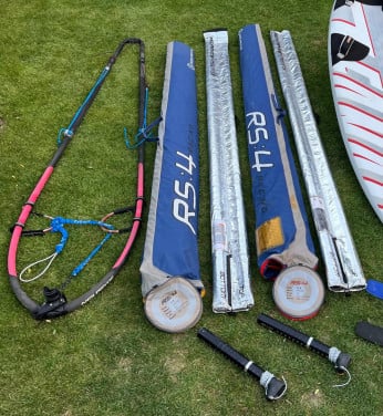 Neilpryde RS4 windsurfzeil 9,8 en 11,6 m2, met masten + giek