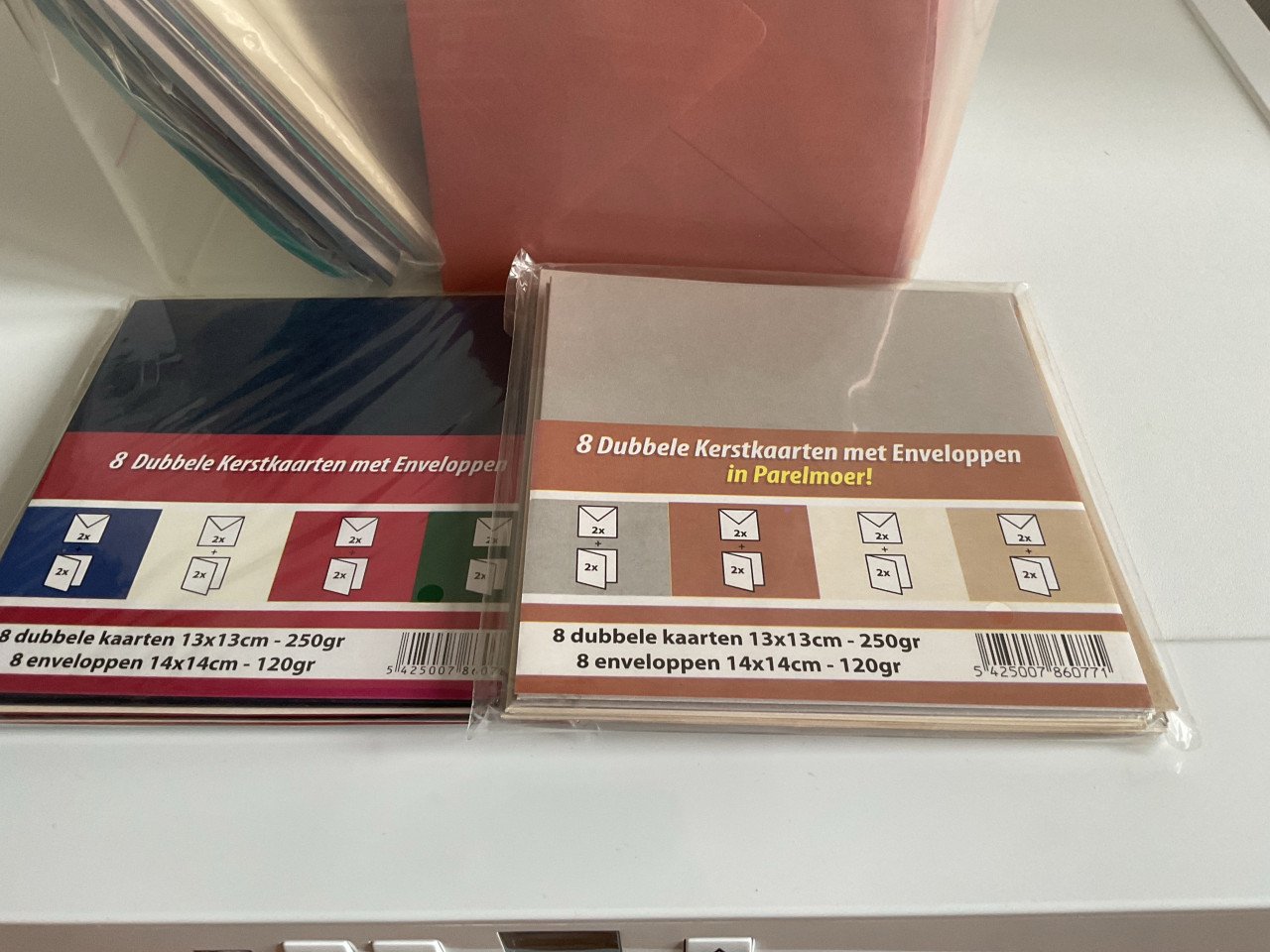 Kaarten + enveloppe + doorzichtige zakjes