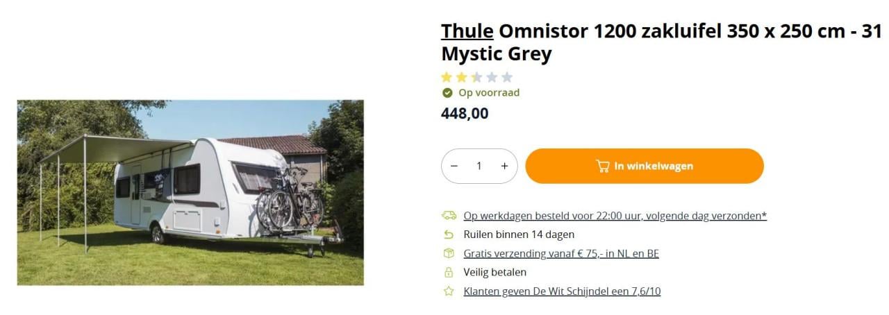 Zakluifel Thule Omnistor 1200 (Lengte 3.50 / uitval 2.50)