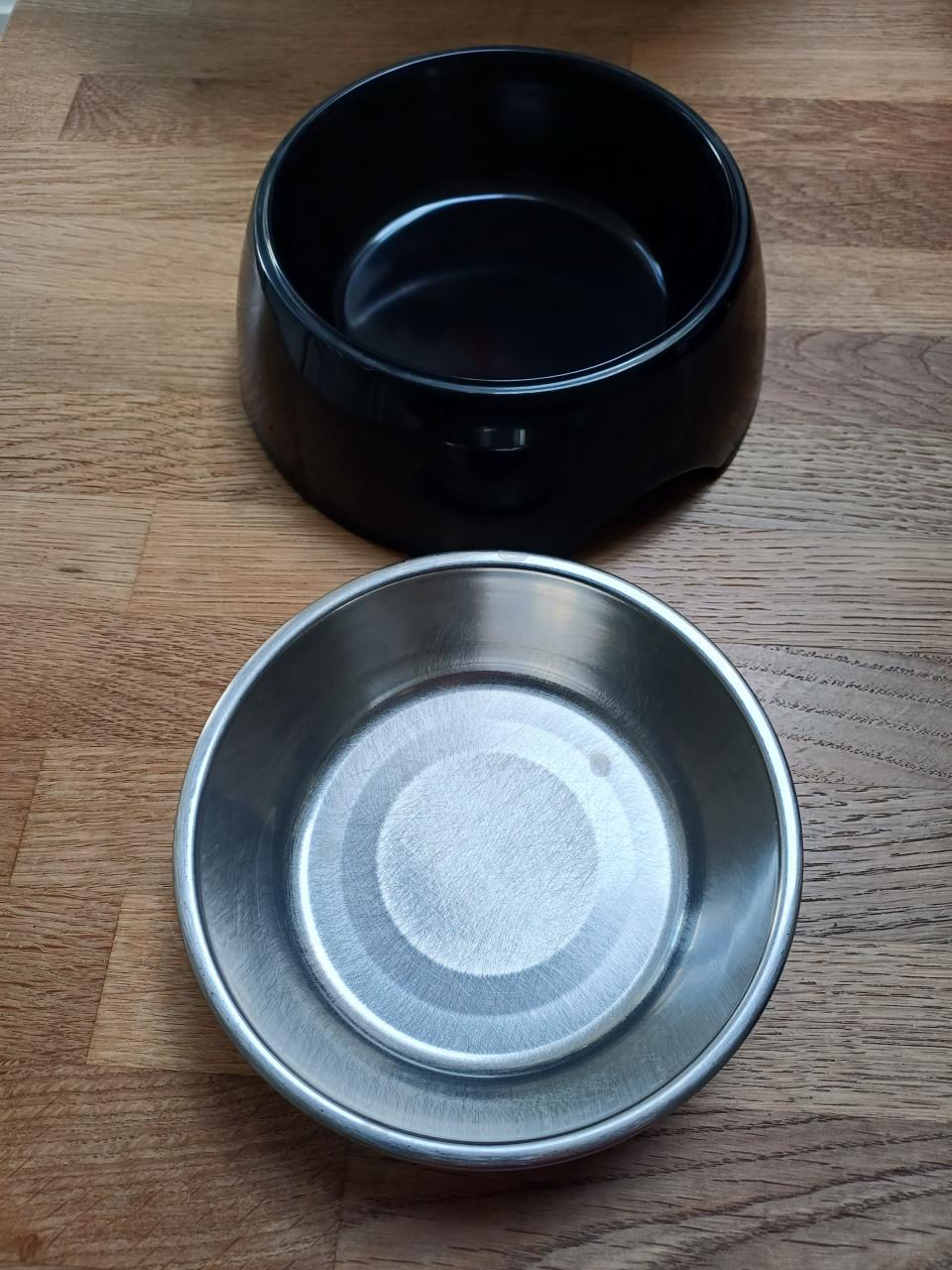 HUNTER praktische melamine/rvs voerbak (2x) voor katten/kleine honden