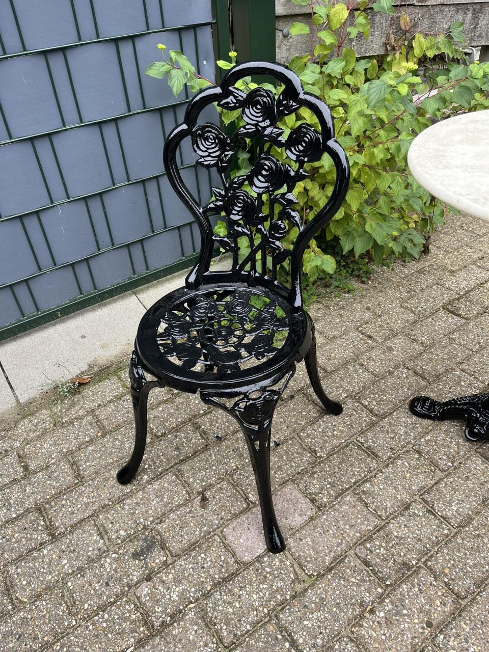 Bistro set, 2 stoelen en 1 tafel, kleur zwart
