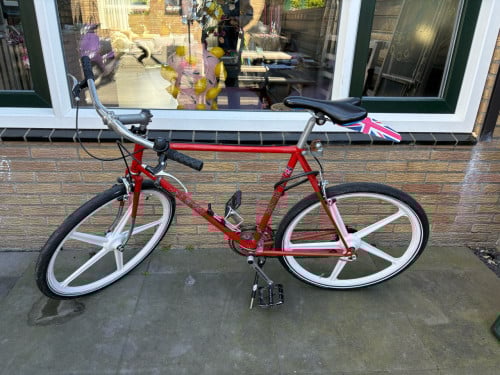 Zelf bouw fiets met frame van raleigh